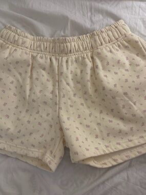 Altar'd State Light Yellow Floral Elastic-Waist Lounge Shorts XL